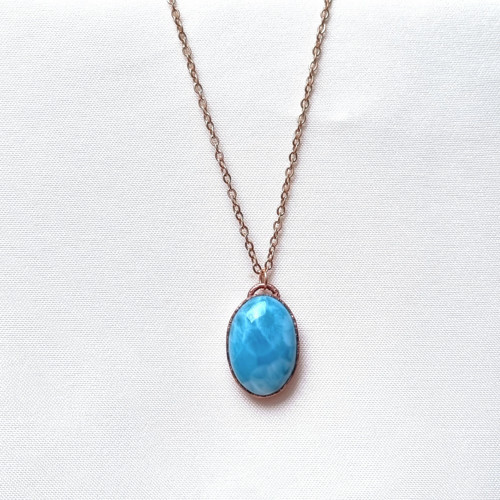 Larimar- náhrdelník s top larimarem — foto 3