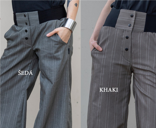 Kalhoty WEIT berme / khaki & šedá varianta — foto 3