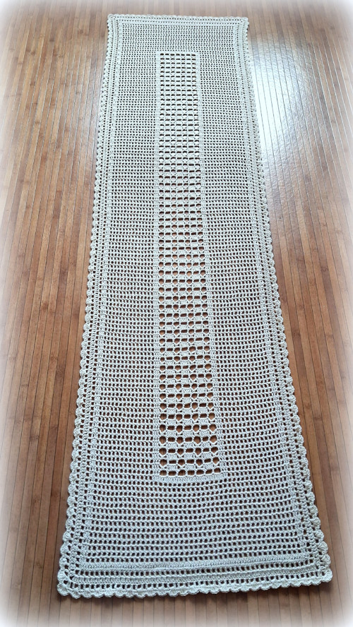 Přírodní běhoun 160x40 háčkovaný — foto 2