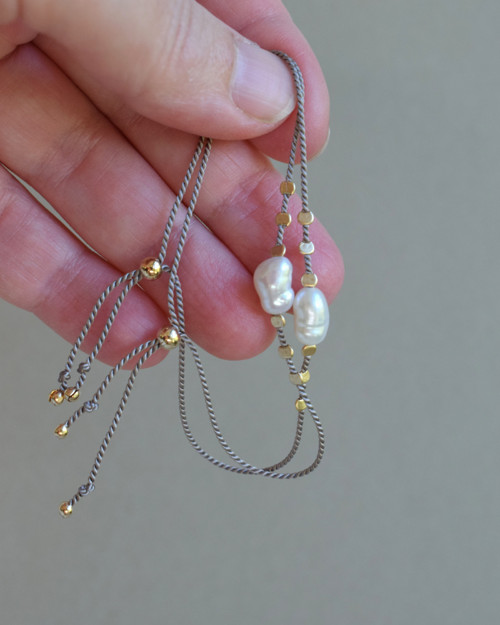 Hedvábný s perlami, gold filled — foto 3