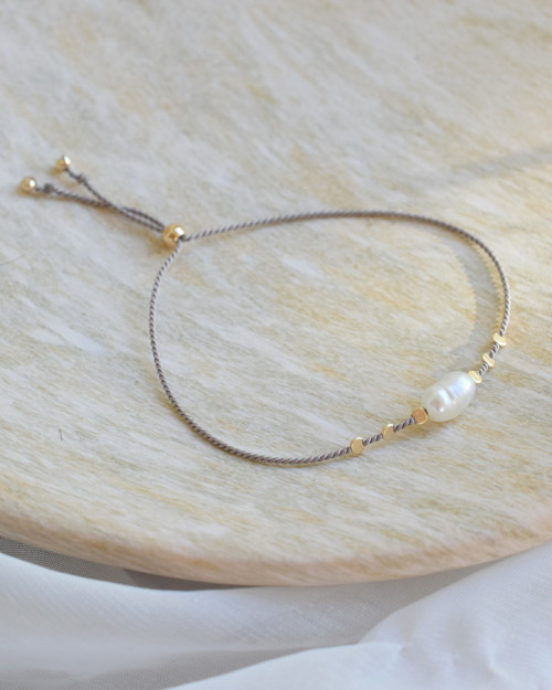 Hedvábný s perlami, gold filled — foto 4