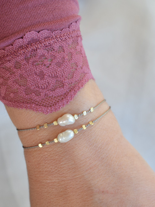 Hedvábný s perlami, gold filled — foto 2
