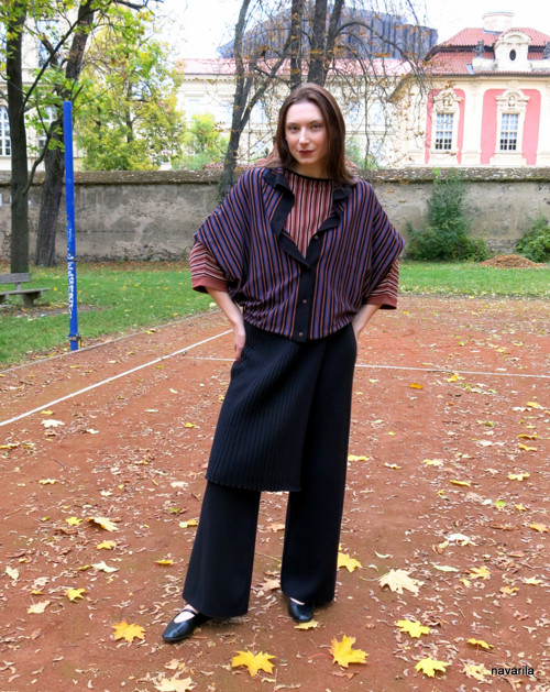MONOKIN- top kimono proužkované/propínací — foto 5