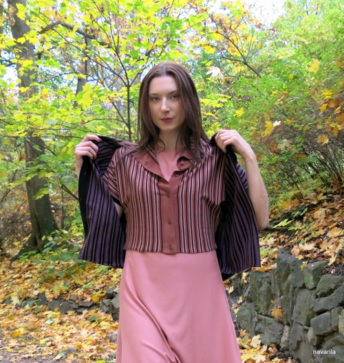 MONOKIN- top kimono proužkované/propínací — foto 4