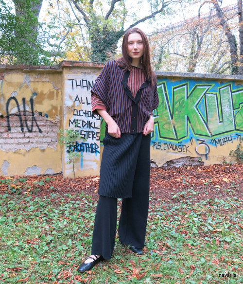 MONOKIN- top kimono proužkované/propínací — foto 6