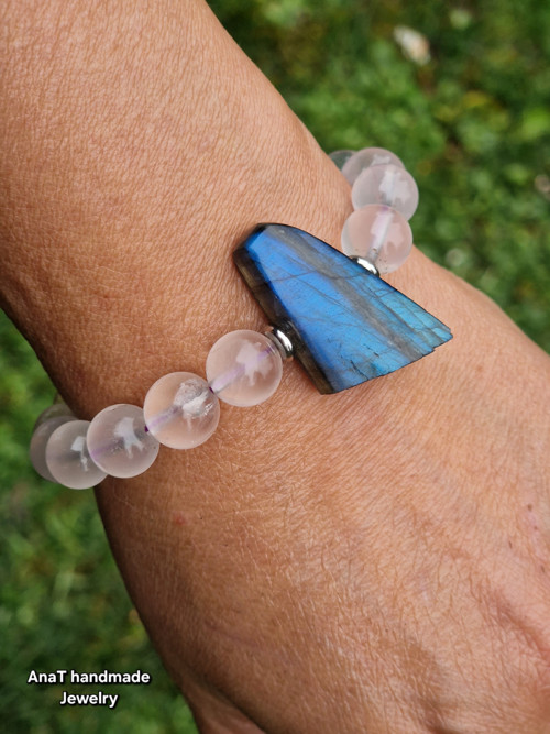 Náramek s labradoritem , chalcedonem — foto 6