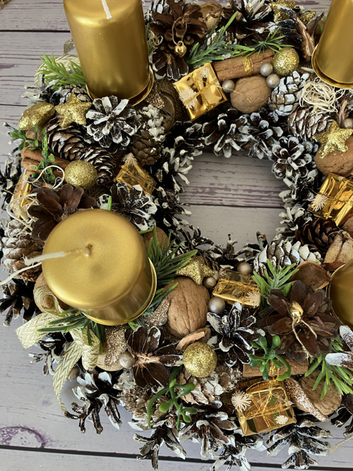 Adventní věnec - Zlaté Vánoce — foto 2
