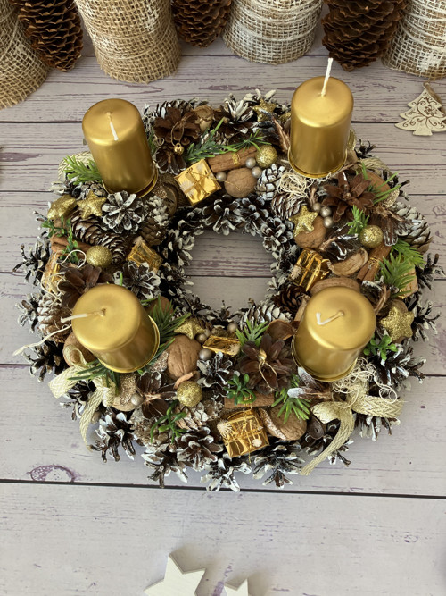 Adventní věnec - Zlaté Vánoce — foto 3