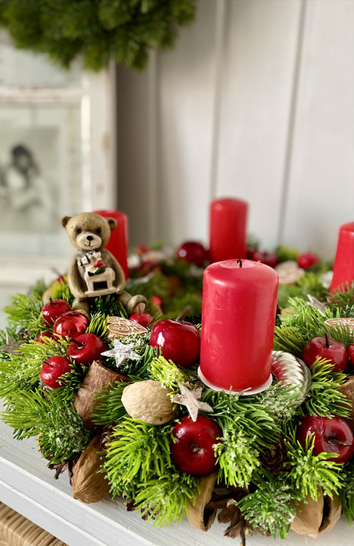Adventní věnec s medvídkem — foto 4