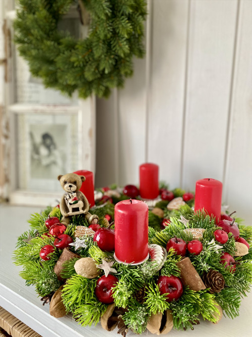 Adventní věnec s medvídkem — foto 3