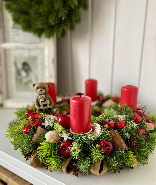 Adventní věnec s medvídkem — foto 2