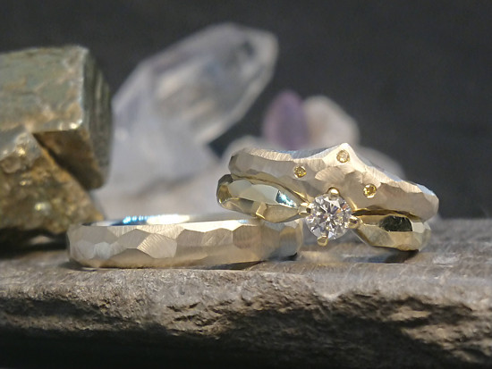Zlatý svatební set s diamanty