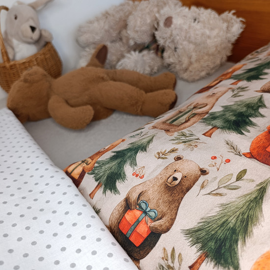 Kvalitní bavlněné vánoční povlečení s medvědy od mana design