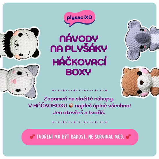 plysaciXD háčkoboxy - sady na háčkování a návody na háčkovaná zvířátka
