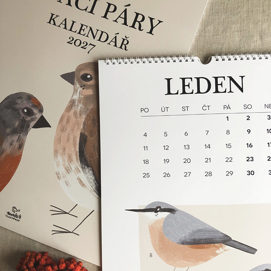 Markét ilustrace – nástěnný kalendář