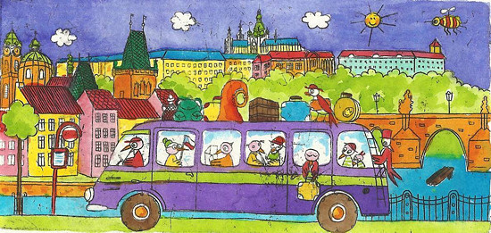 Turisté na výletě v Praze