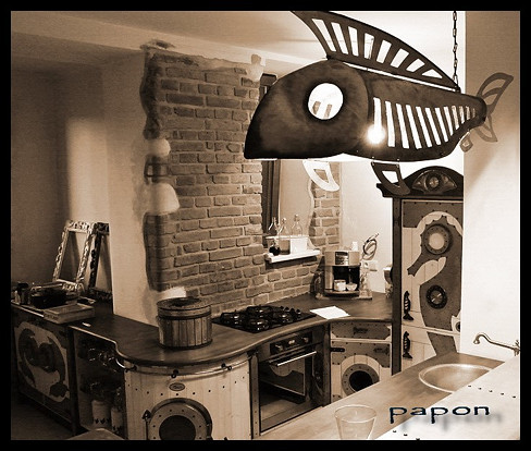 papon design steampunk design steampunk styl creative deasign kuchyně kuchyňská linka kitchen design kitchen design furniture steampunk furniture hippie furniture hippie styl